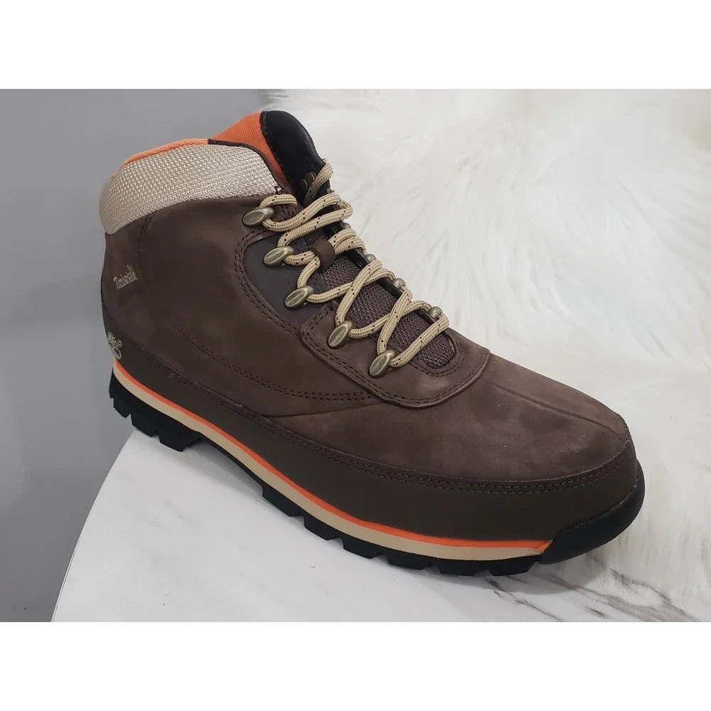 SIZE 9 Timberland‎ Euro Brook Men's Mid Boots Wheat Brown Nubuck Leather 6608B